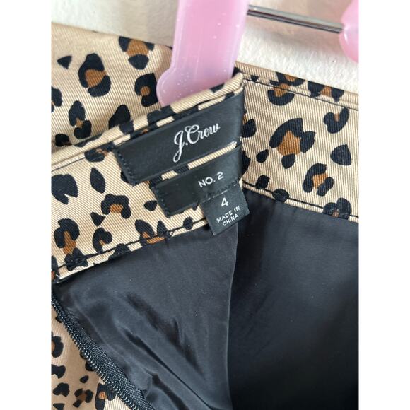J. Crew Leopard Pencil Skirt with stretch Size 4 No. 2 - Picture 5 of 5